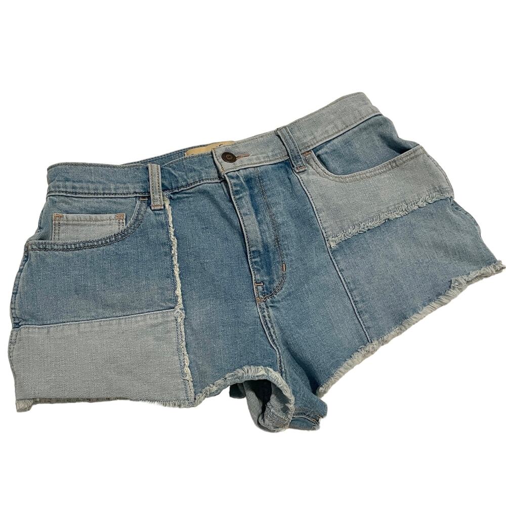 Hollister distressed patchwork vintage high rise jean short cut offs 29 SH2 8017 - Picture 13 of 14